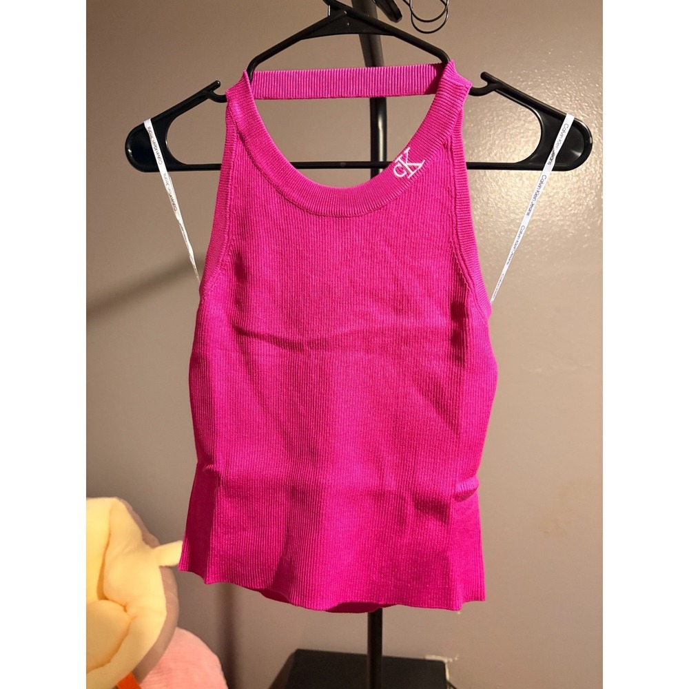 Calvin Klein Hot Pink Halter Sz L